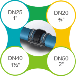 AIRpipe products : grab ring clamping style connection – DN 20-50mm